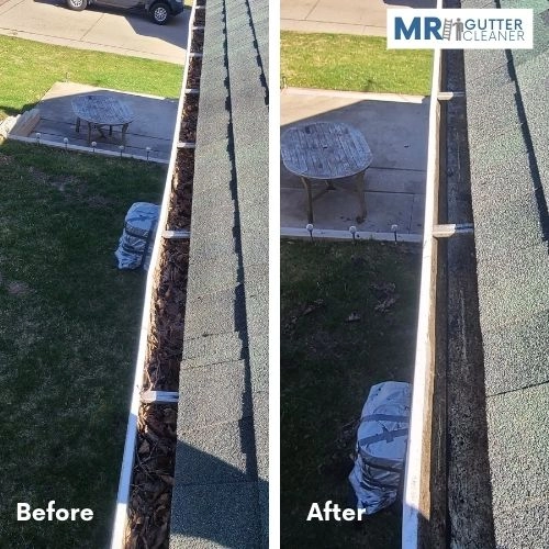 moody gutter cleaning before and after
